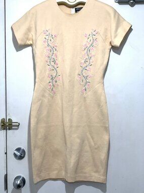 VINTAGE WARREN KNITS FOR MARISA CHRISTINA COTTON MIDI DRESSES SIZE S